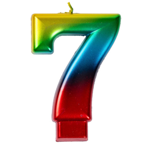 Свеча Цифра Радуга "7"