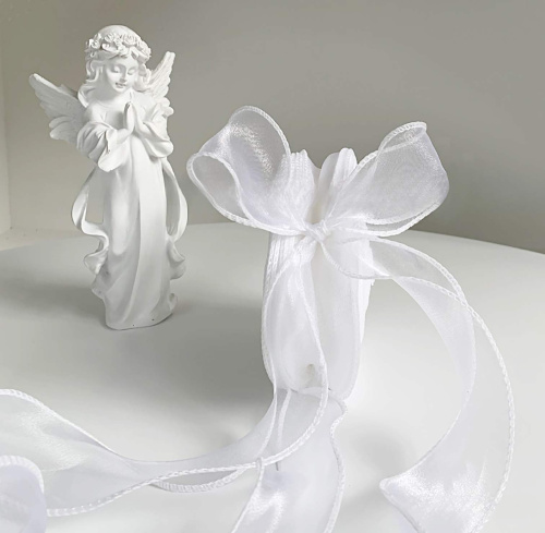 Лента Органза Белая с Окантовкой 40мм/9,14м 