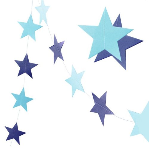 Гирлянда Вертикальная Звезды Синие и Голубые 3,2м 