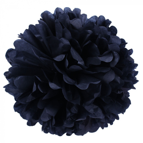 Бумажный Помпон Черный 36см/1шт 