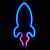 Световая Фигура Ракета, Розовый/Синий 14,5 х 29 см 