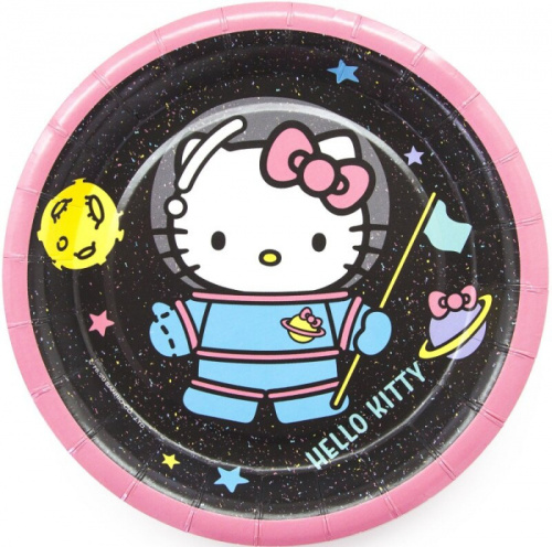 Тарелки Hello Kitty, С ДР! 6шт/17см 