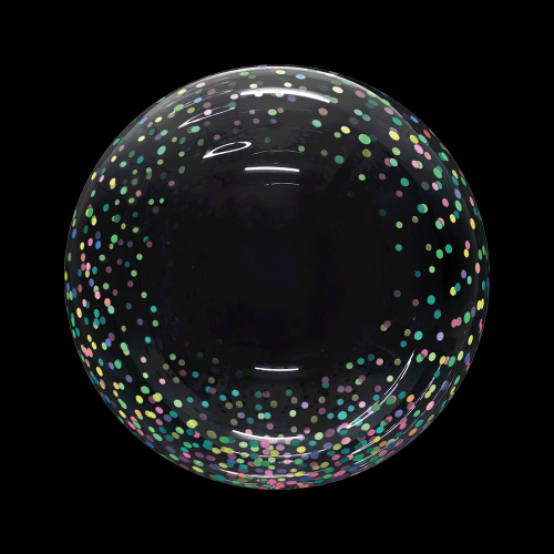 FA 20" Deco Bubble Разноцветное Конфетти, Прозрачный