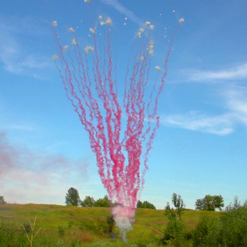 Гендерный салют Розовый дым с треском (дневной)
