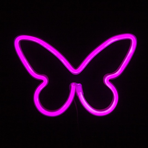 Световая Фигура Бабочка Розовая 16 х 22,5 см 