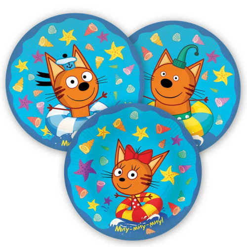 Тарелки Три Кота, Морские Приключения 18см/6шт 