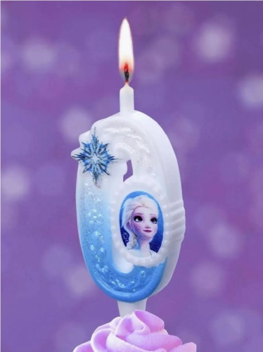 Свеча Цифра Фрозен Disney "0" 