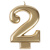 Свеча Цифра Золотая "2" 
