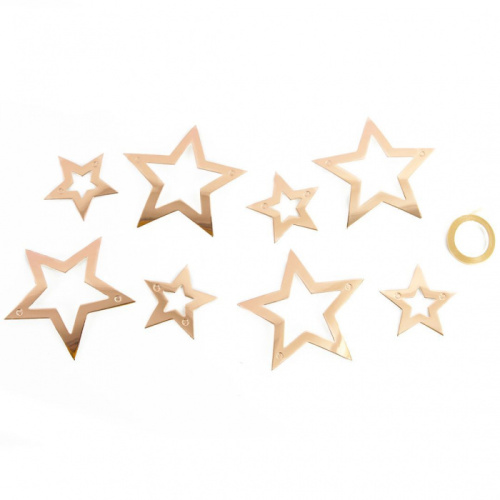 Гирлянда-Флажки Контуры Звезд, Розовое Золото 2,5м 