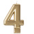 Свеча Цифра Золотая "4" 