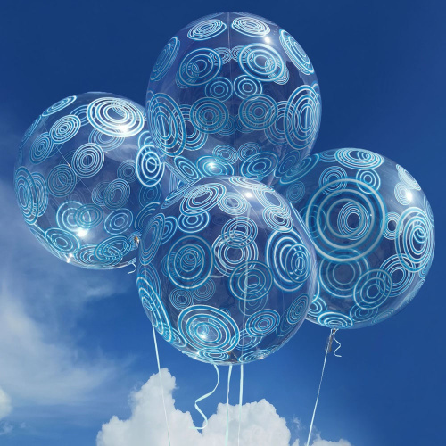 FA 20" Deco Bubble Голубые Круги, Прозрачный 